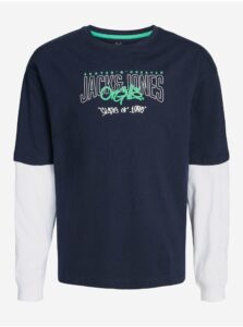 Tmavomodré chlapčenské tričko Jack & Jones Tribeca