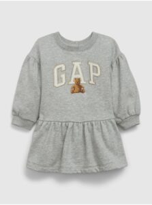 Šedé dievčenské šaty s logom GAP