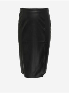 Čierna dámska puzdrová koženková sukňa ONLY CARMAKOMA Mia