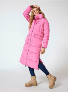 Ružový dámsky prešívaný kabát ONLY Nora