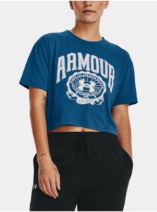 Modré dámske crop top tričko Under Armour Collegiate