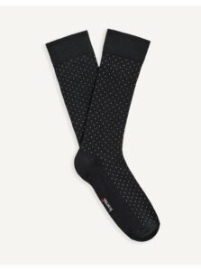 Čierne pánske bodkované vysoké ponožky Celio Bip