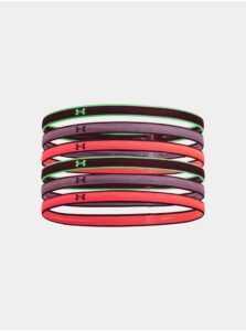 Sada šiestich dámských športových čeleniek v bordovej, fialovej a ružovej farbe Under Armour UA Mini Headbands (6pk)