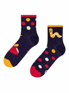 Tmavomodré veselé ponožky Dedoles Šťastný červík