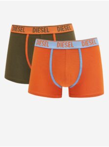 Boxerky pre mužov Diesel - oranžová, kaki