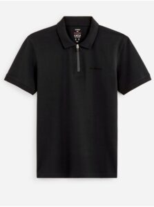 Čierne pánske basic polo tričko Celio Benoît Paire