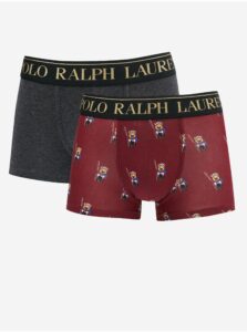 Sada dvou pánských boxerek v červené a šedé barvě Ralph Lauren