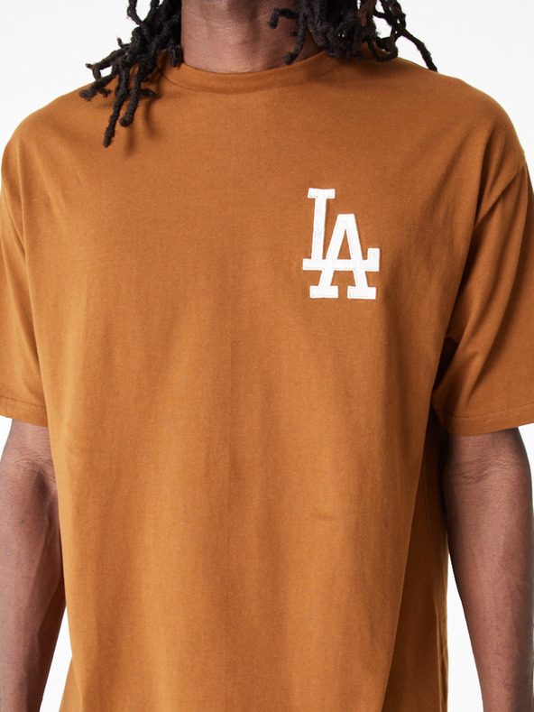 New Era LA Dodgers League Essential Tričko Hnedá