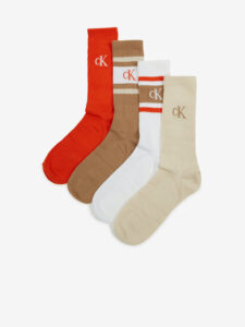 Calvin Klein Ponožky 4 páry Hnedá