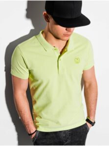 Svetlo zelené pánske basic polo tričko Ombre Clothing