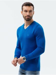 Modrý pánsky basic sveter Ombre Clothing