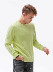 Svetlo zelená pánska basic mikina Ombre Clothing