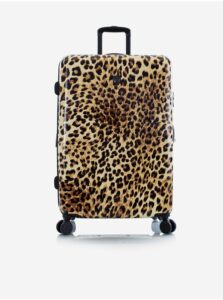 Čierno-hnedý vzorovaný cestovný kufor Heys Brown Leopard L