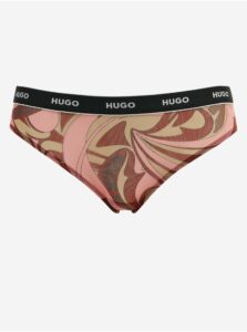 Růžové dámské vzorované kalhotky HUGO