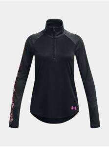 Čierne dievčenské športové tričko Under Armour UA Tech Graphic 1/2 Zip