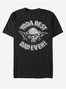 Černé unisex tričko ZOOT.Fan Star Wars Yoda Best Dad