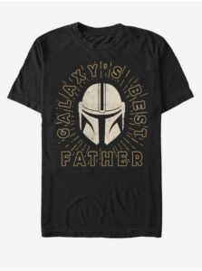 Černé unisex tričko ZOOT.Fan Star Wars Mando Dad Helmet