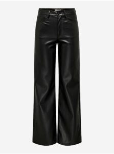 Čierne dámske koženkové nohavice ONLY Madison
