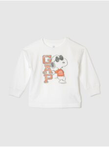 Biele detské tričko s potlačou GAP & Peanuts Snoopy