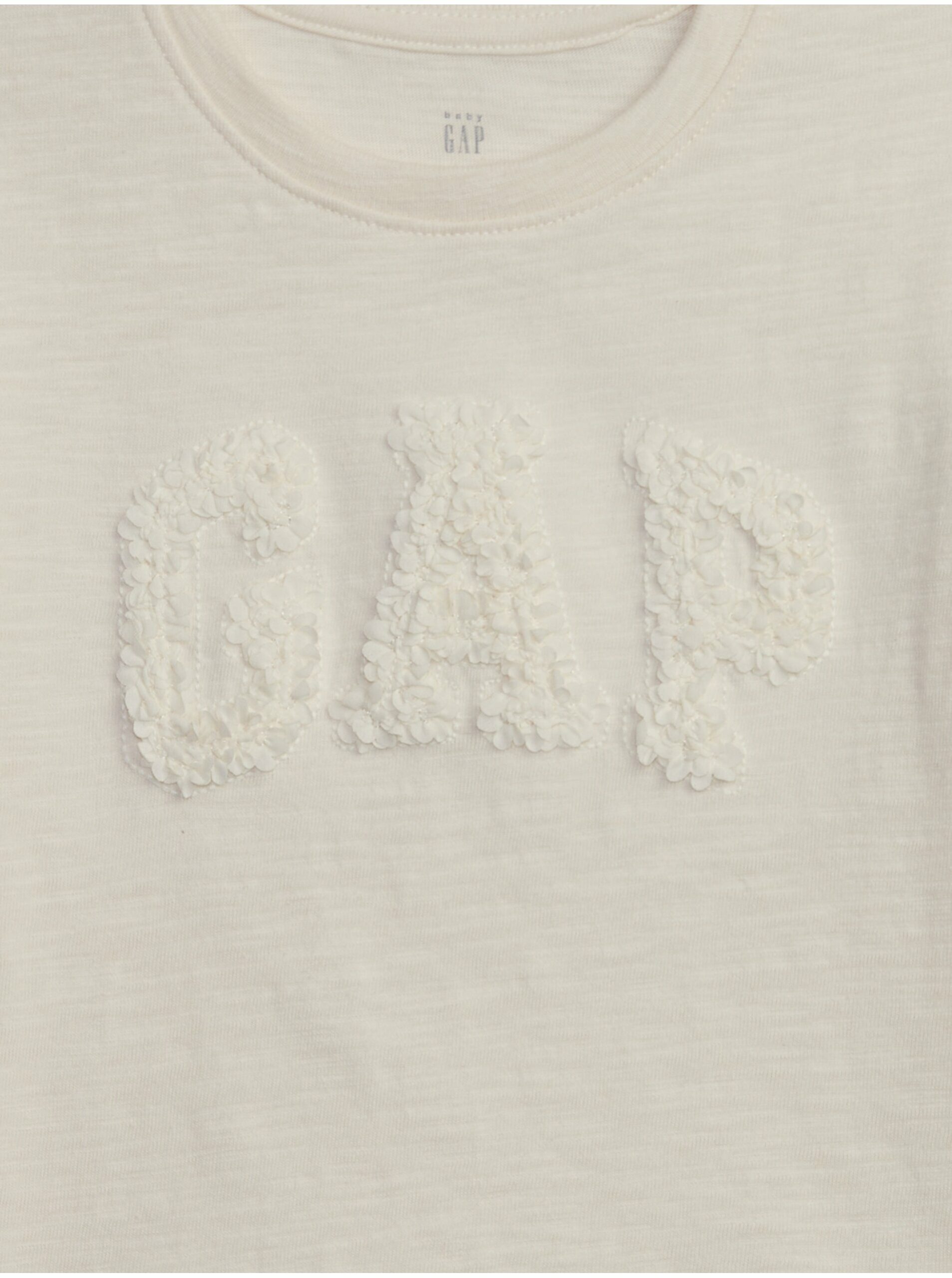 Béžové dievčenské tričko s volánikmi GAP