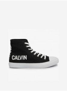 Čierne pánske členkové tenisky s nápisom Iacopo Canvas Calvin Klein Jeans