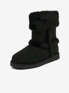 Čierne dievčenské zimné topánky v semišovej úprave Levi's® Tide
