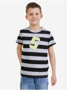 Čierno-šedé chlapčenské pruhované tričko SAM 73 Stanley