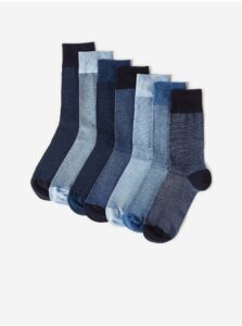 Sada siedmich párov pánskych ponožiek v modrej farbe Marks & Spencer