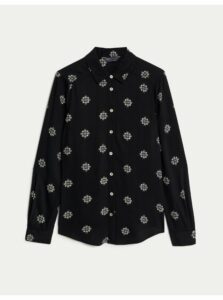 Čierna dámska kvetovaná košeľa Marks & Spencer