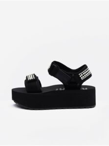 Čierne dámske sandále s ozdobným detailom Replay