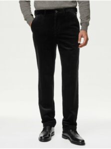 Čierne pánske menčestrové nohavice Marks & Spencer