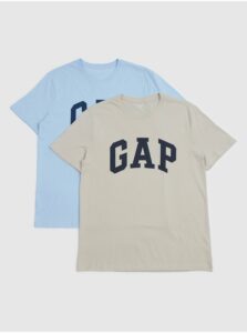 Sada dvou pánských triček v modré a béžové barvě GAP
