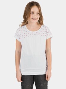 Biele dievčenské vzorované tričko SAM 73