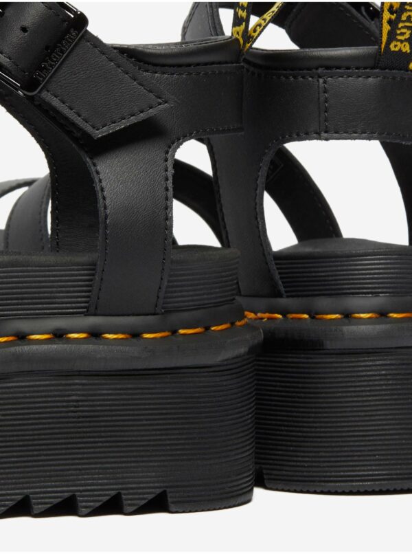 Čierne dámske kožené sandále na platforme Dr. Martens Blaire Quad