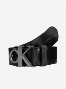Čierny pánsky kožený opasok Calvin Klein Jeans