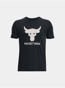 Čierne chlapčenské tričko Under Armour Project Rock Brahma Bull