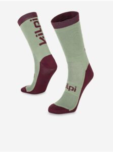 Bordovo-zelené unisex športové ponožky Kilpi BORENY