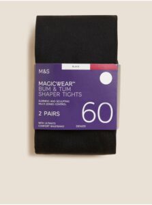 Sada dvoch čiernych dámskych pančuchových nohavíc Marks & Spencer Magicwear™ 60 DEN