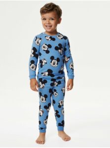 Modré chlapčenské vzorované pyžamo Marks & Spencer Mickey Mouse™