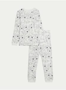 Krémové detské pyžamo s motívom medvedíka koaly Marks & Spencer