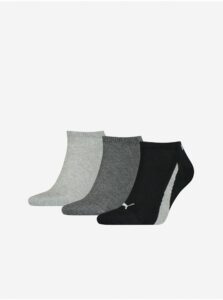 Sada troch párov ponožiek v šedej a čiernej farbe Puma