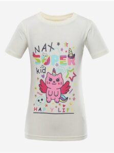 Krémové dievčenské tričko NAX Goreto