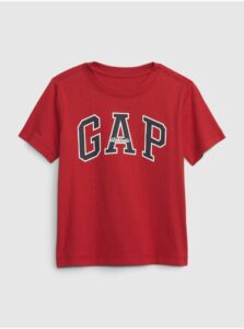 Červené chlapčenské bavlnené tričko s logom GAP
