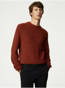 Červený pánsky basic sveter Marks & Spencer