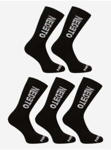 Súprava piatich párov pánskych ponožiek v čiernej farbe Nedeto
