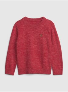 Červený detský melírovaný sveter GAP Brannan