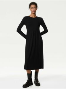 Čierne dámske džersejové midi šaty Marks & Spencer