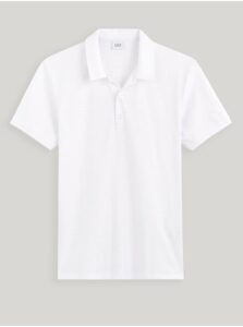Biele pánske basic polo tričko Celio Decuba