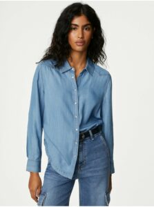 Modrá dámska džínsová košeľa Marks & Spencer