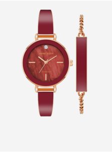 Sada hodiniek a náramku v ružovozlatej farbe Anne Klein